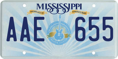 MS license plate AAE655