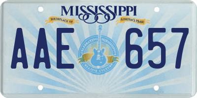 MS license plate AAE657