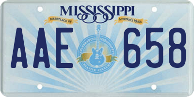 MS license plate AAE658