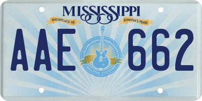 MS license plate AAE662