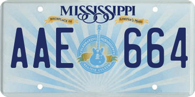 MS license plate AAE664