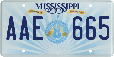 MS license plate AAE665