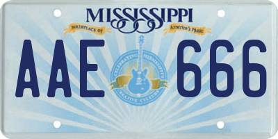 MS license plate AAE666