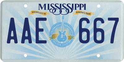 MS license plate AAE667