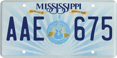 MS license plate AAE675