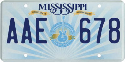 MS license plate AAE678