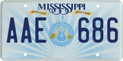 MS license plate AAE686