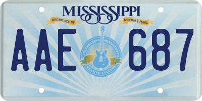 MS license plate AAE687