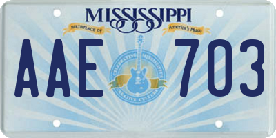 MS license plate AAE703