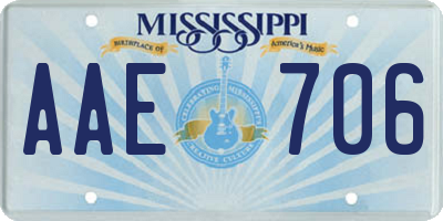 MS license plate AAE706