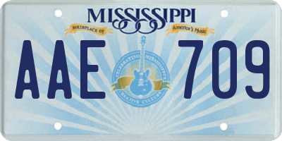 MS license plate AAE709