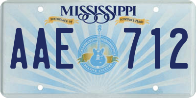 MS license plate AAE712