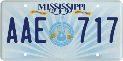 MS license plate AAE717