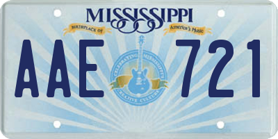 MS license plate AAE721