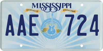 MS license plate AAE724