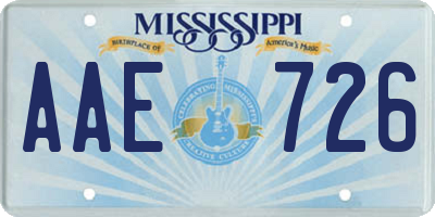 MS license plate AAE726