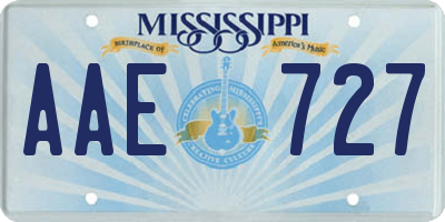 MS license plate AAE727