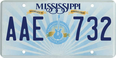 MS license plate AAE732