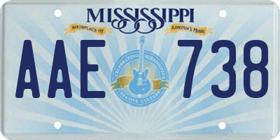 MS license plate AAE738