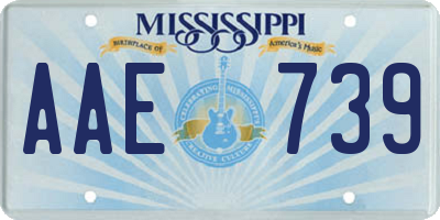 MS license plate AAE739