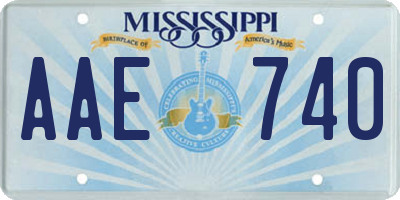 MS license plate AAE740