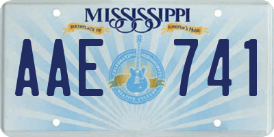 MS license plate AAE741