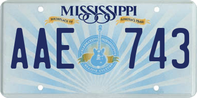 MS license plate AAE743