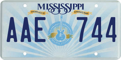 MS license plate AAE744