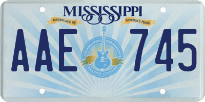 MS license plate AAE745
