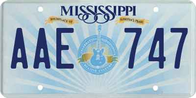 MS license plate AAE747