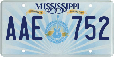 MS license plate AAE752