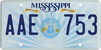 MS license plate AAE753