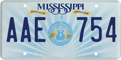 MS license plate AAE754