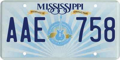 MS license plate AAE758