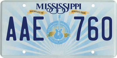 MS license plate AAE760