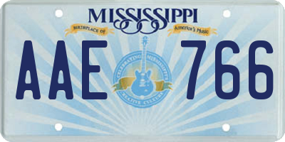 MS license plate AAE766