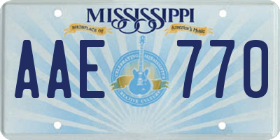 MS license plate AAE770