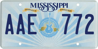 MS license plate AAE772