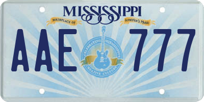 MS license plate AAE777