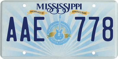 MS license plate AAE778