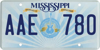 MS license plate AAE780