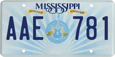 MS license plate AAE781