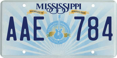 MS license plate AAE784