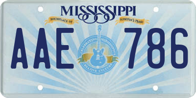 MS license plate AAE786