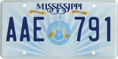 MS license plate AAE791