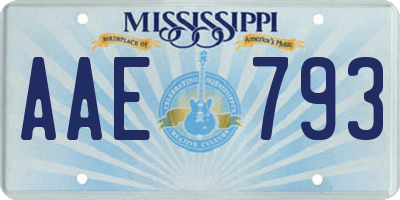 MS license plate AAE793