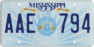 MS license plate AAE794