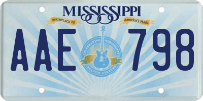 MS license plate AAE798