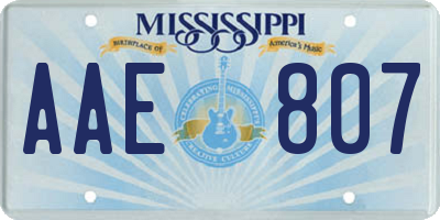 MS license plate AAE807