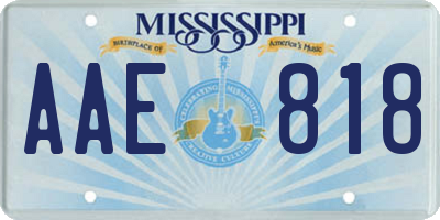 MS license plate AAE818